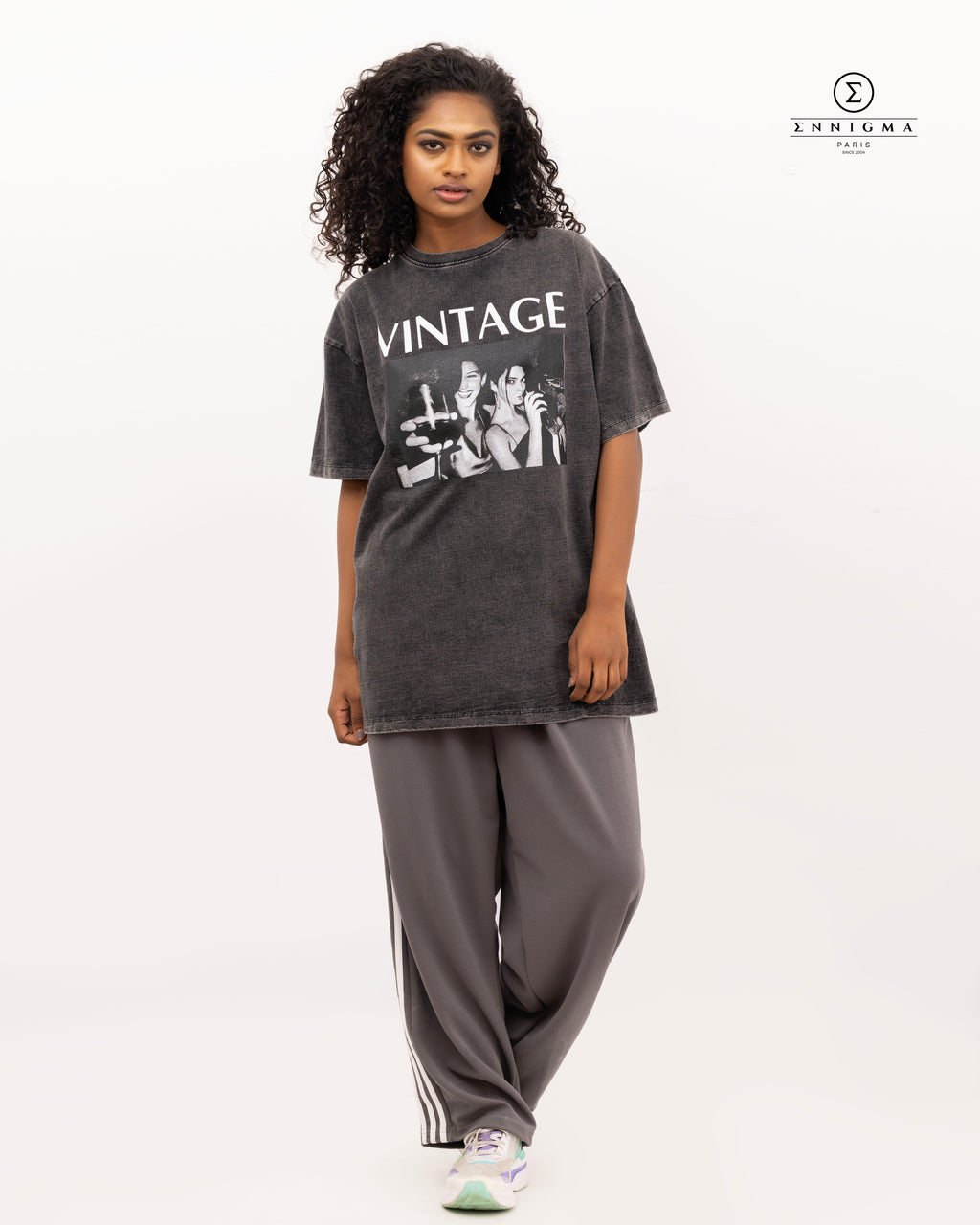 Vintage Graphic Washed Black Tee