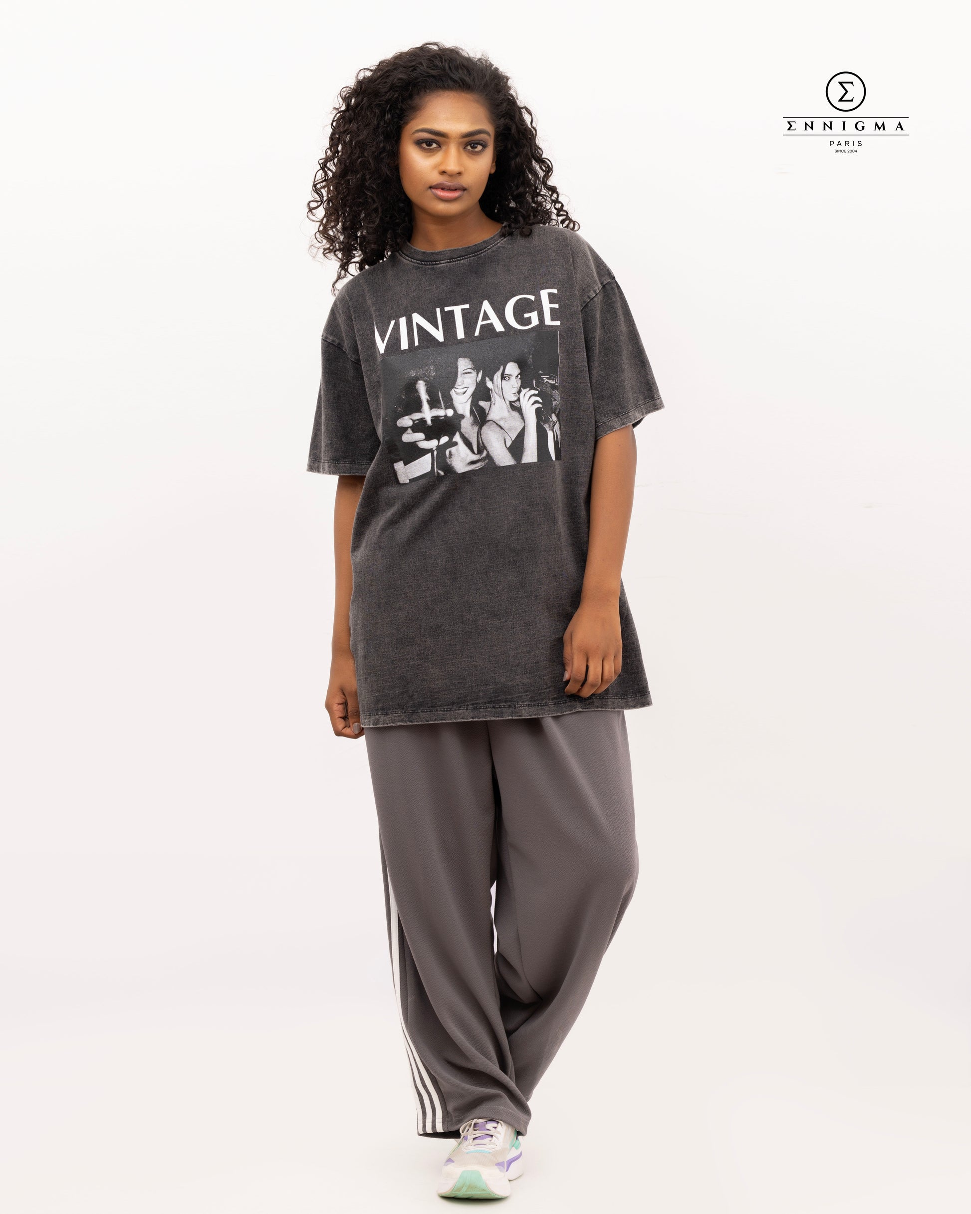 Vintage Graphic Washed Black Tee