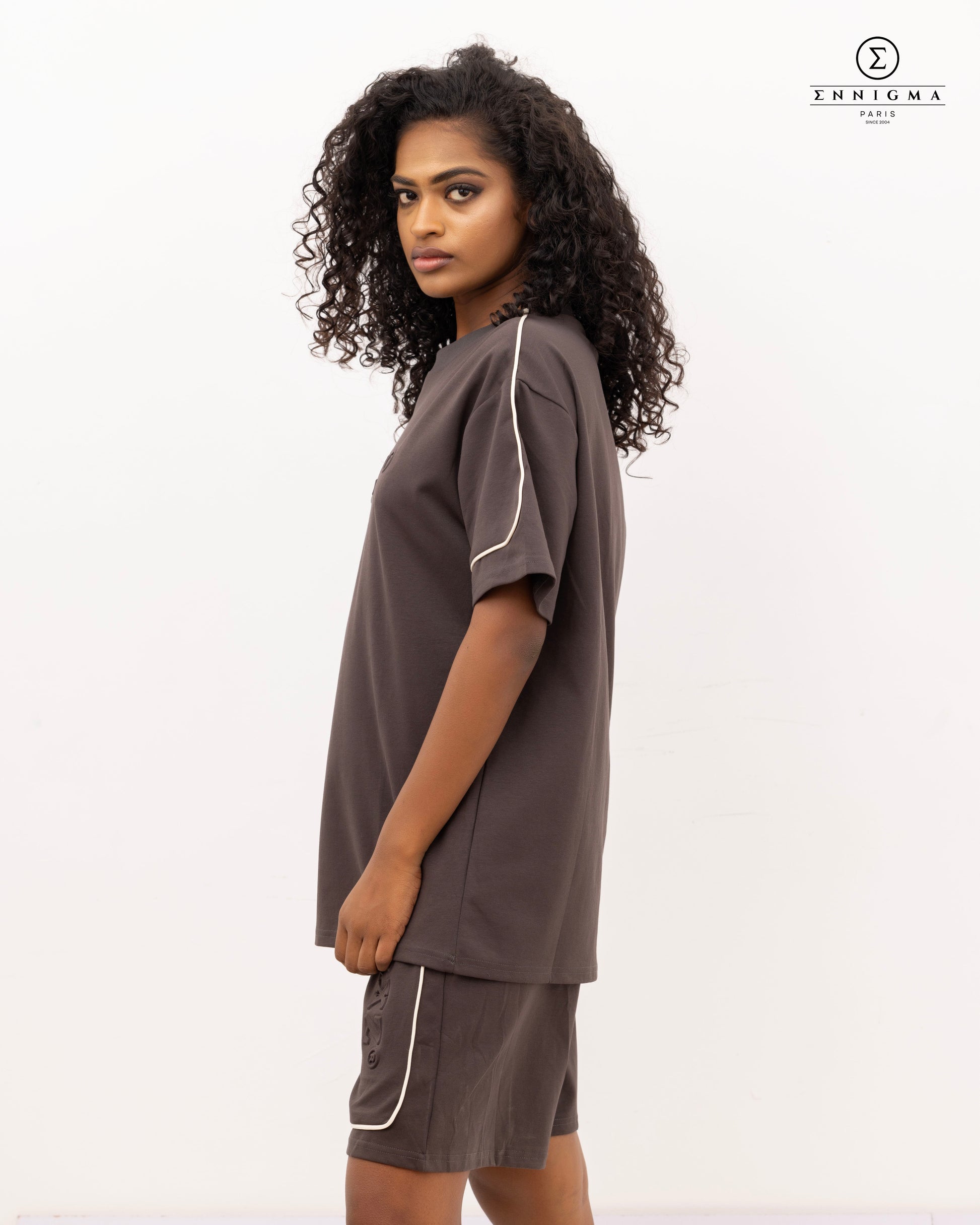 HKXYZ® Embossed Oversized Shorts Set