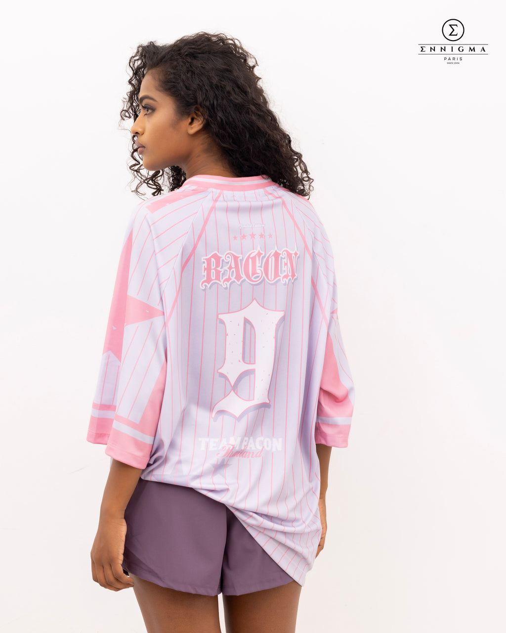 Lilac Pink Oversized Graphic Jersey Tee