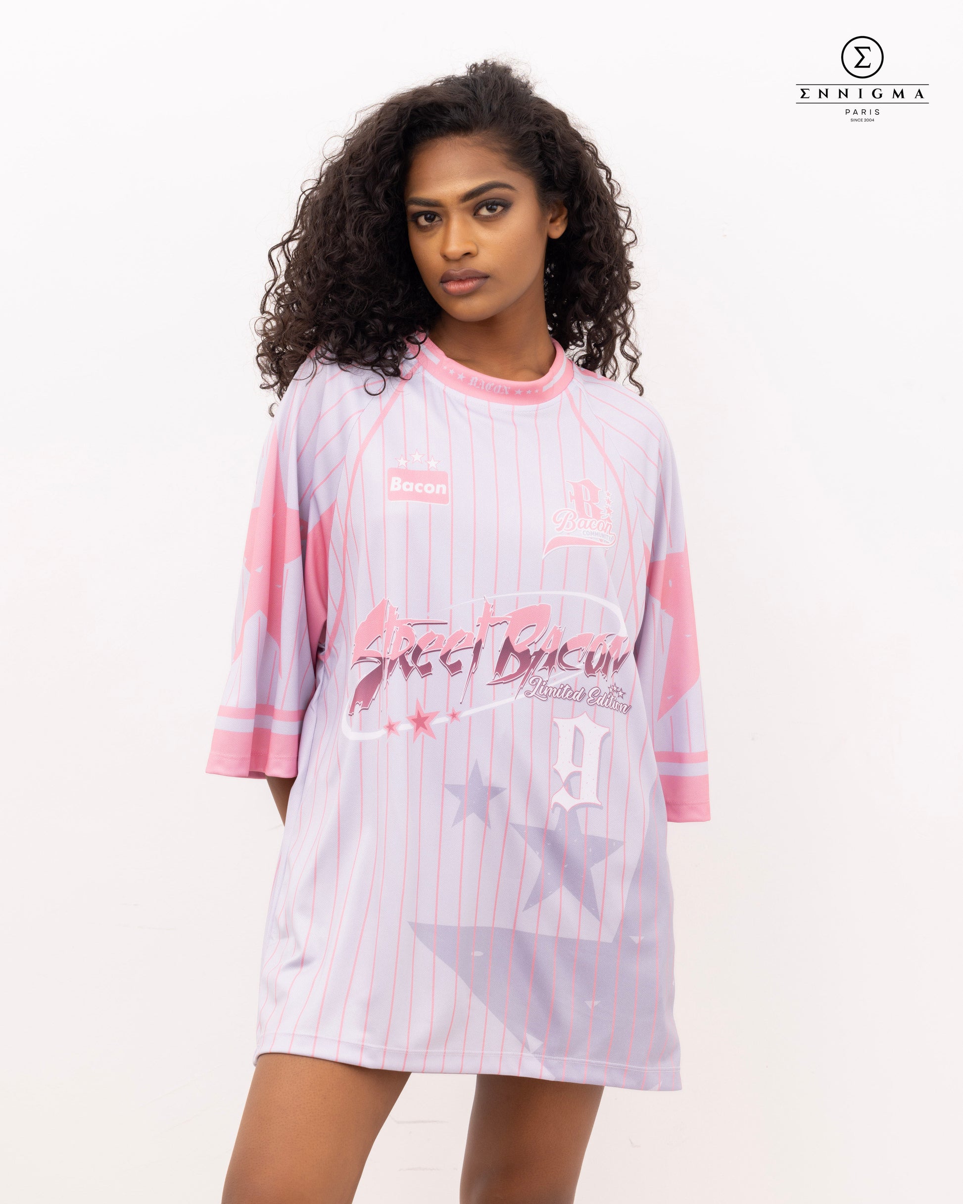Lilac Pink Oversized Graphic Jersey Tee