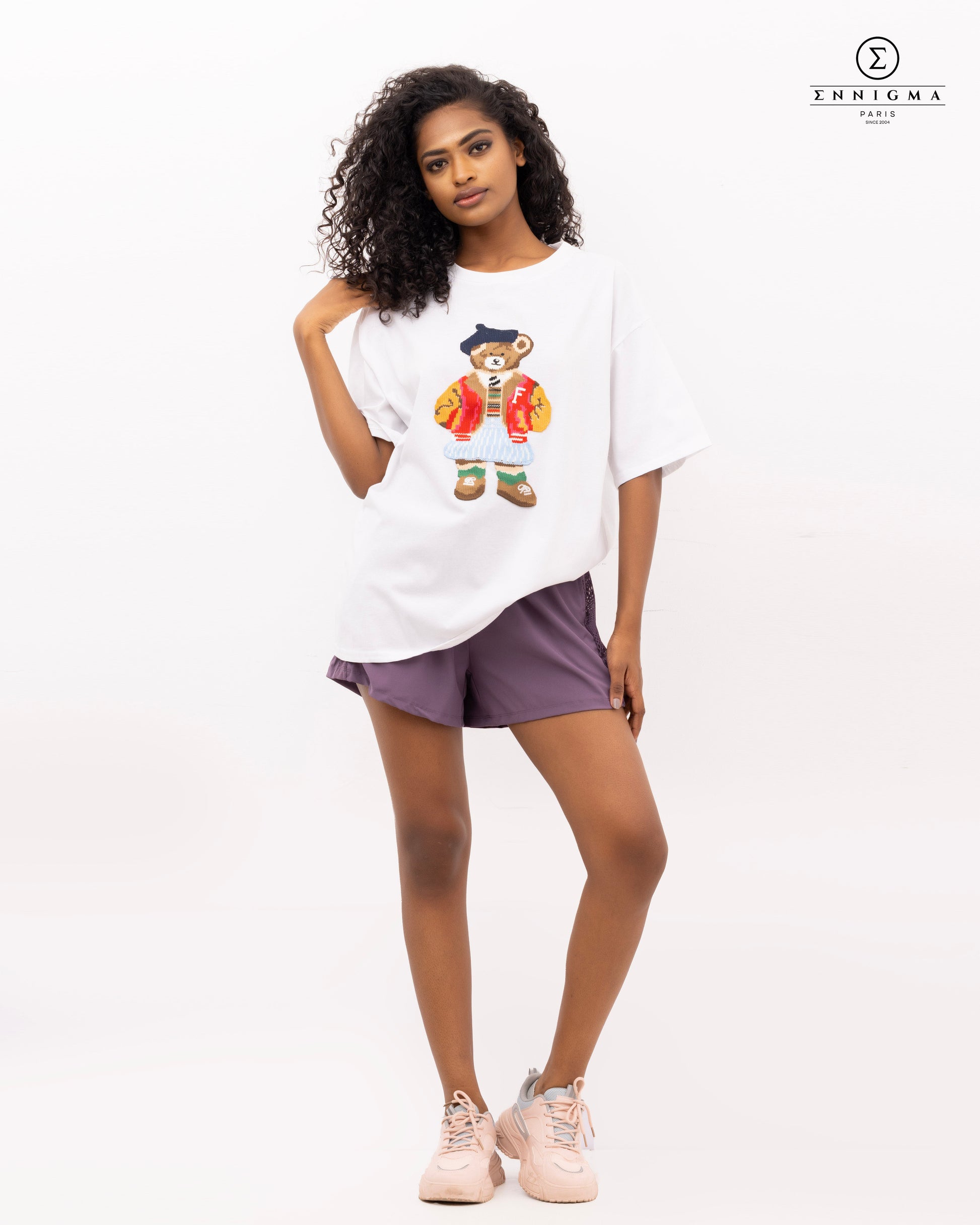 Embroidered Bear Oversized Tee