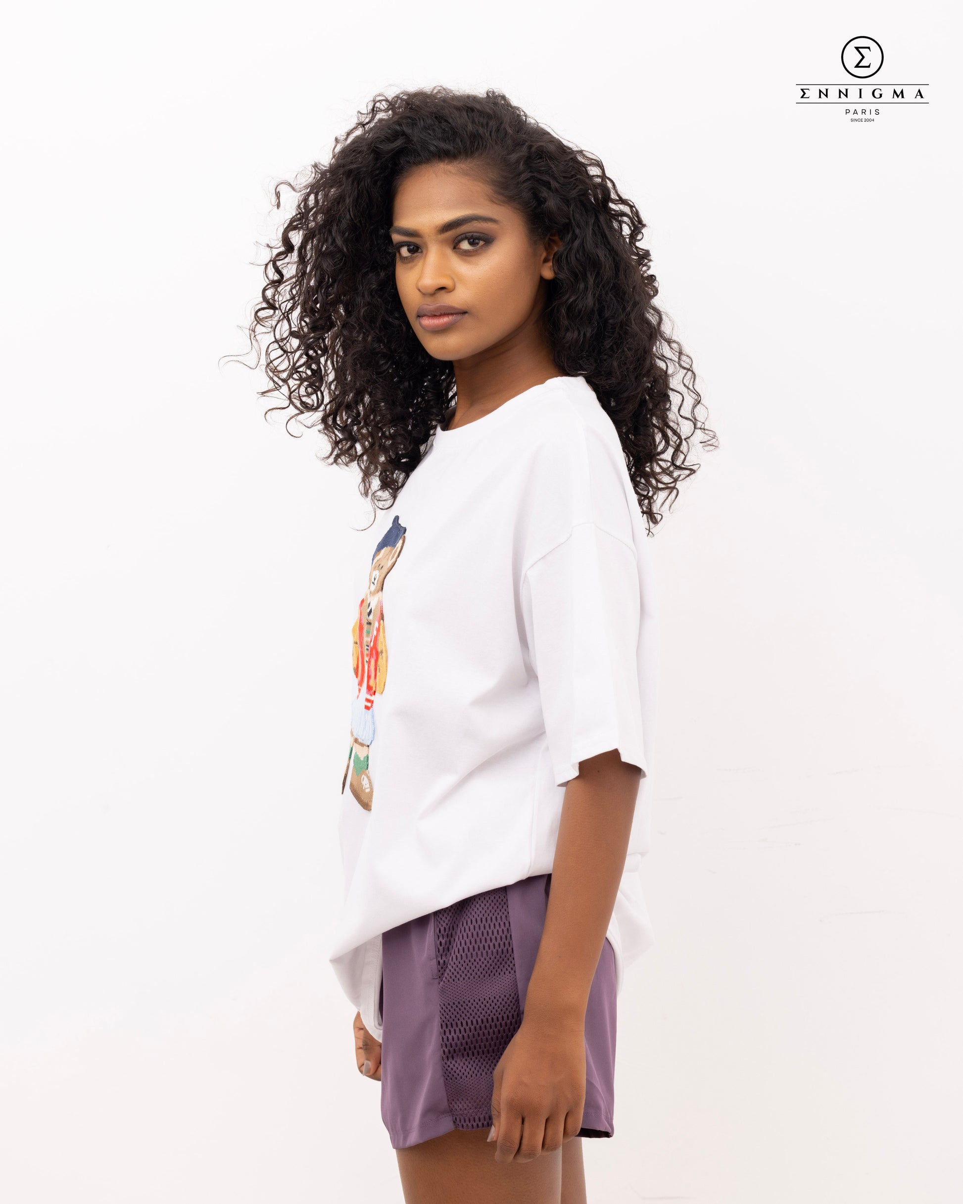 Embroidered Bear Oversized Tee