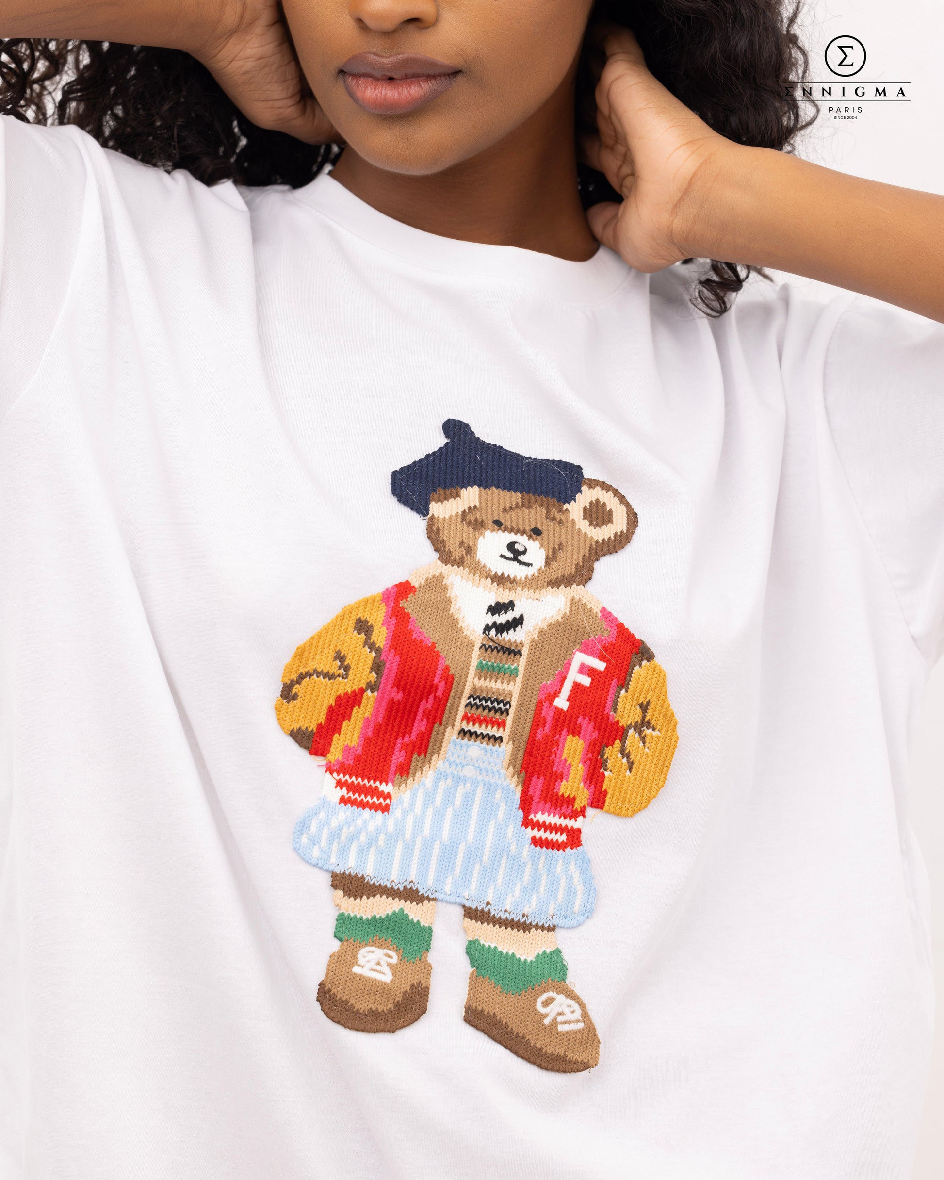 Embroidered Bear Oversized Tee