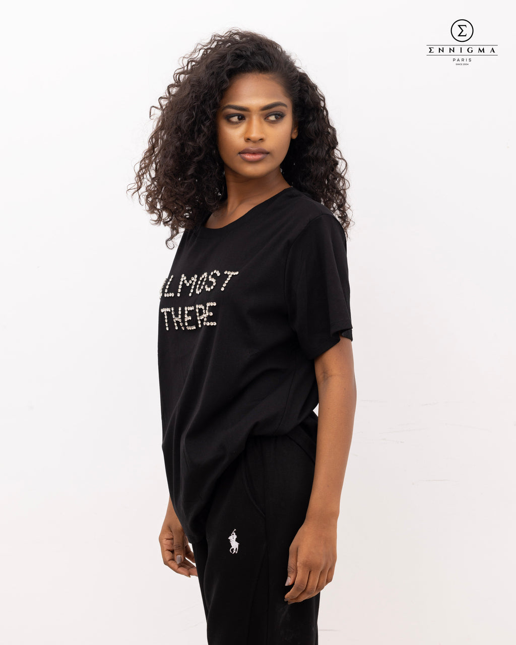 "Almost There” Rhinestone Embellished Tee