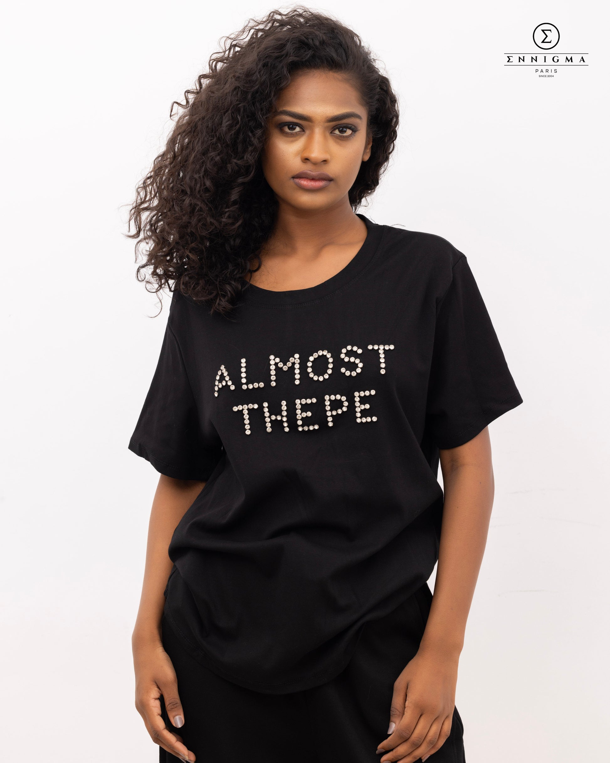 "Almost There” Rhinestone Embellished Tee