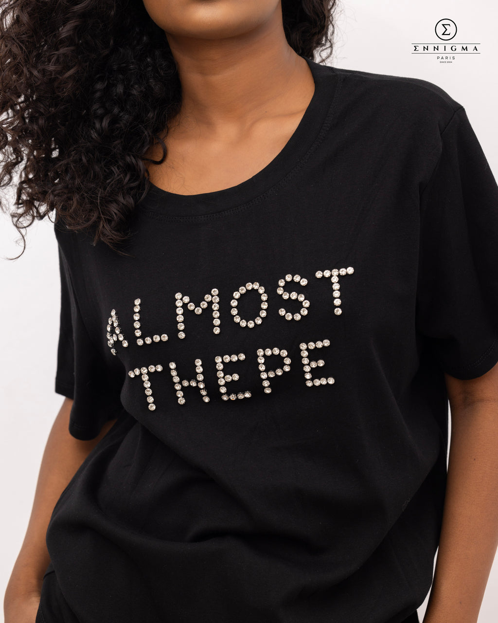 "Almost There” Rhinestone Embellished Tee