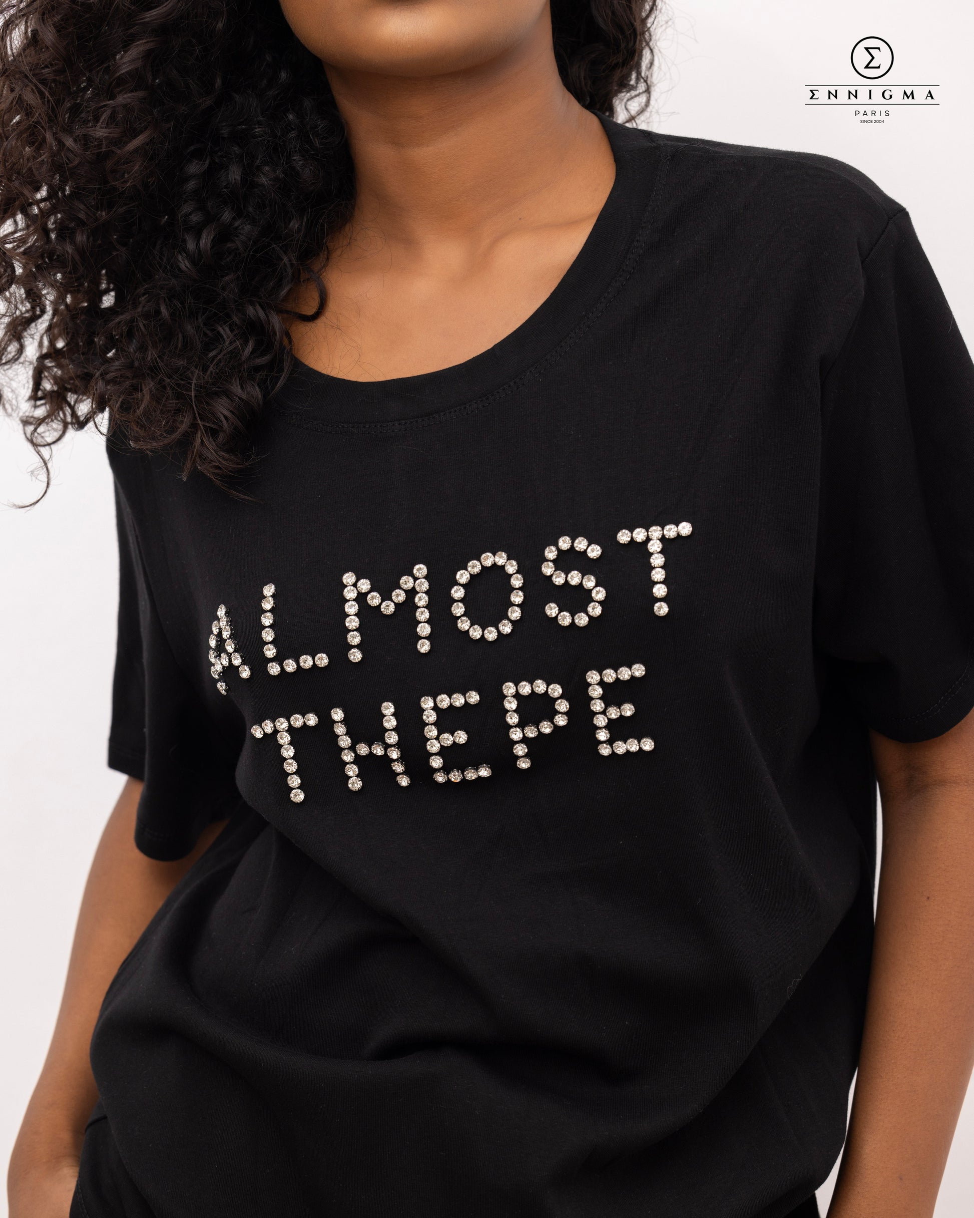 "Almost There” Rhinestone Embellished Tee