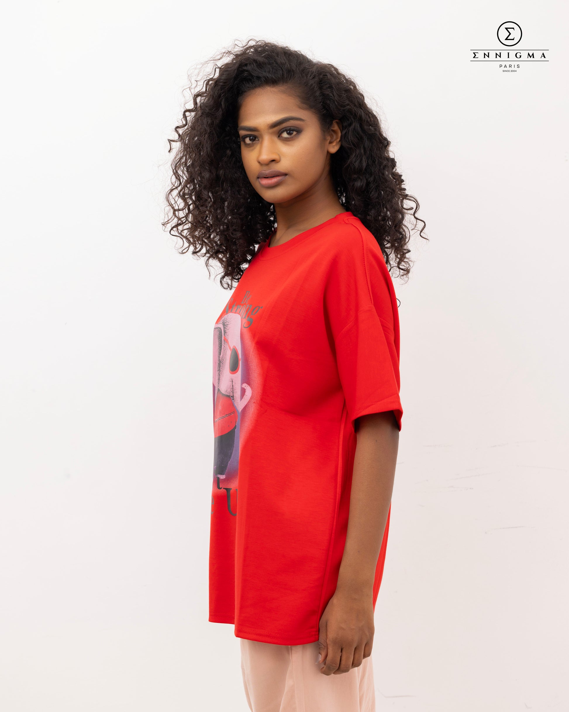 Red “Be Strong” Elephant Graphic Tee
