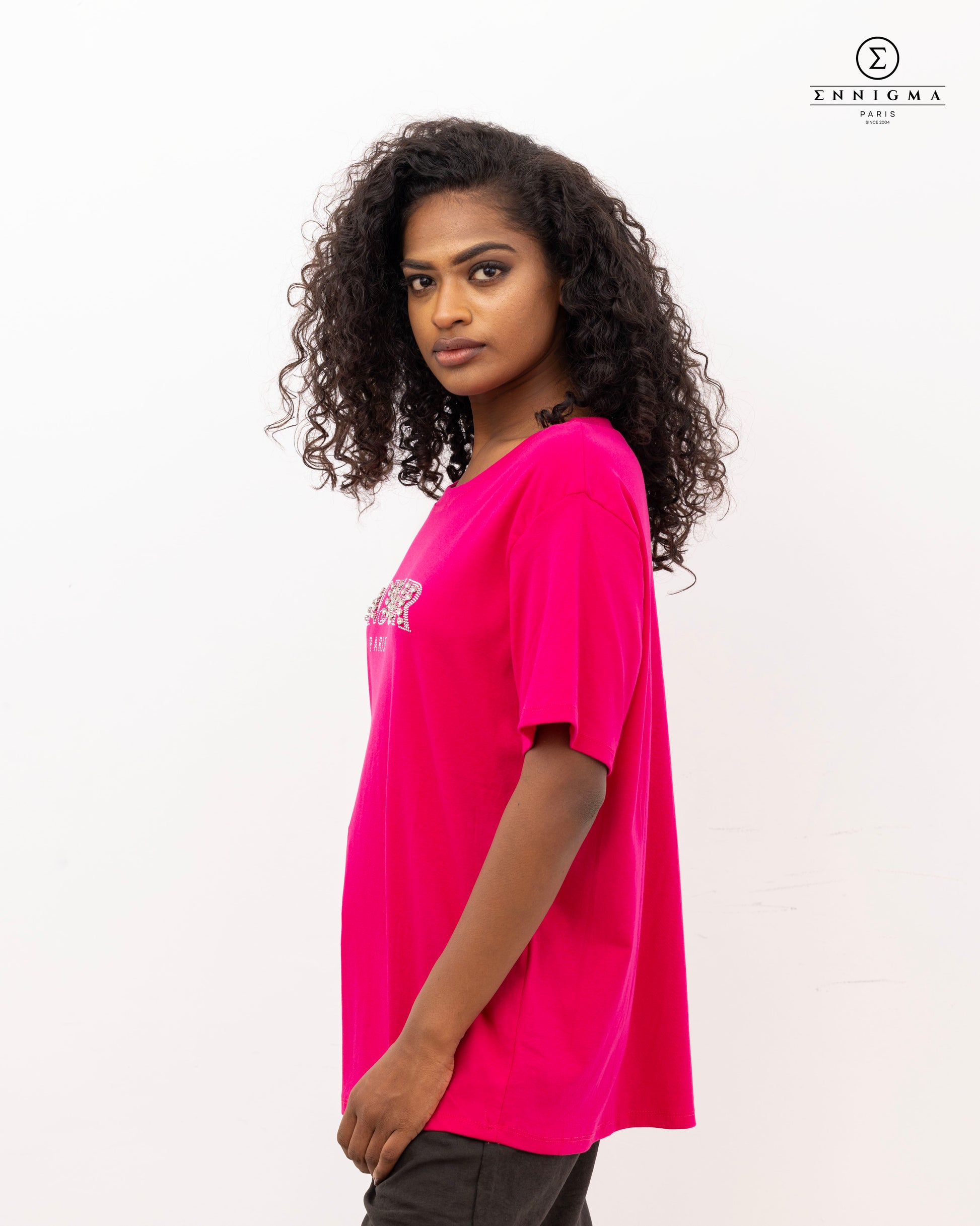 Hot Pink “Bonjour Paris” Statement Tee