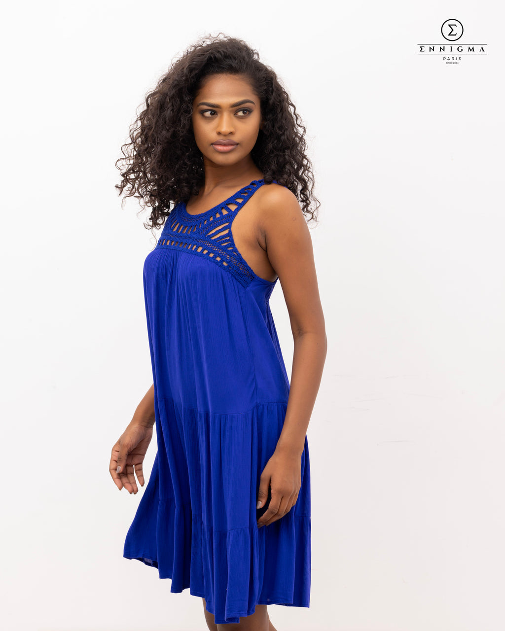 Cobalt Crochet Detail Sleeveless Dress