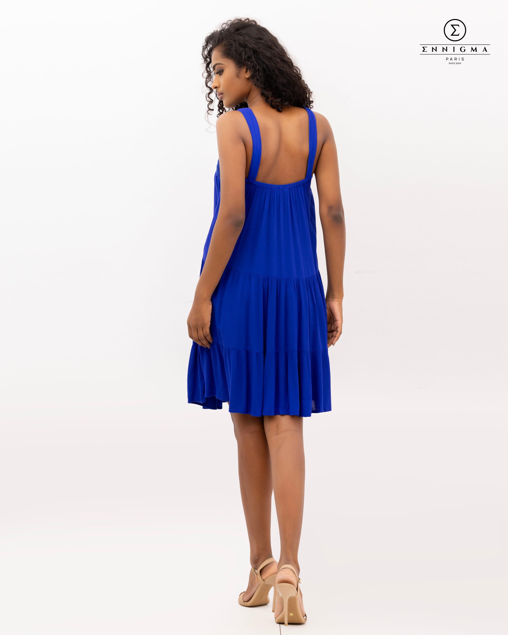 Cobalt Crochet Detail Sleeveless Dress