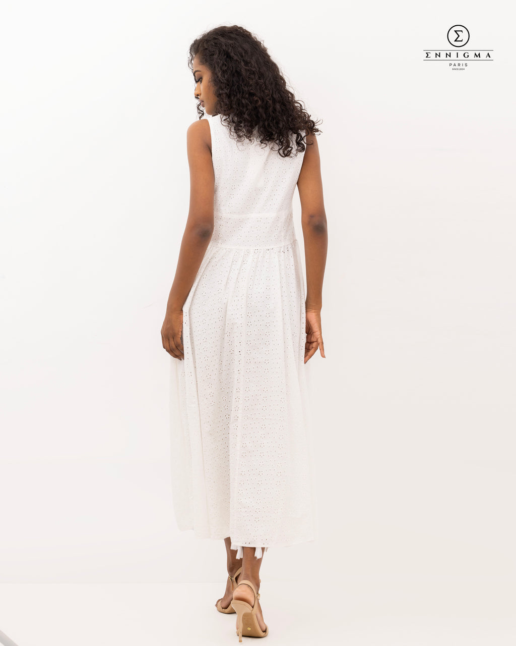 White Broderie Anglaise Sleeveless Top