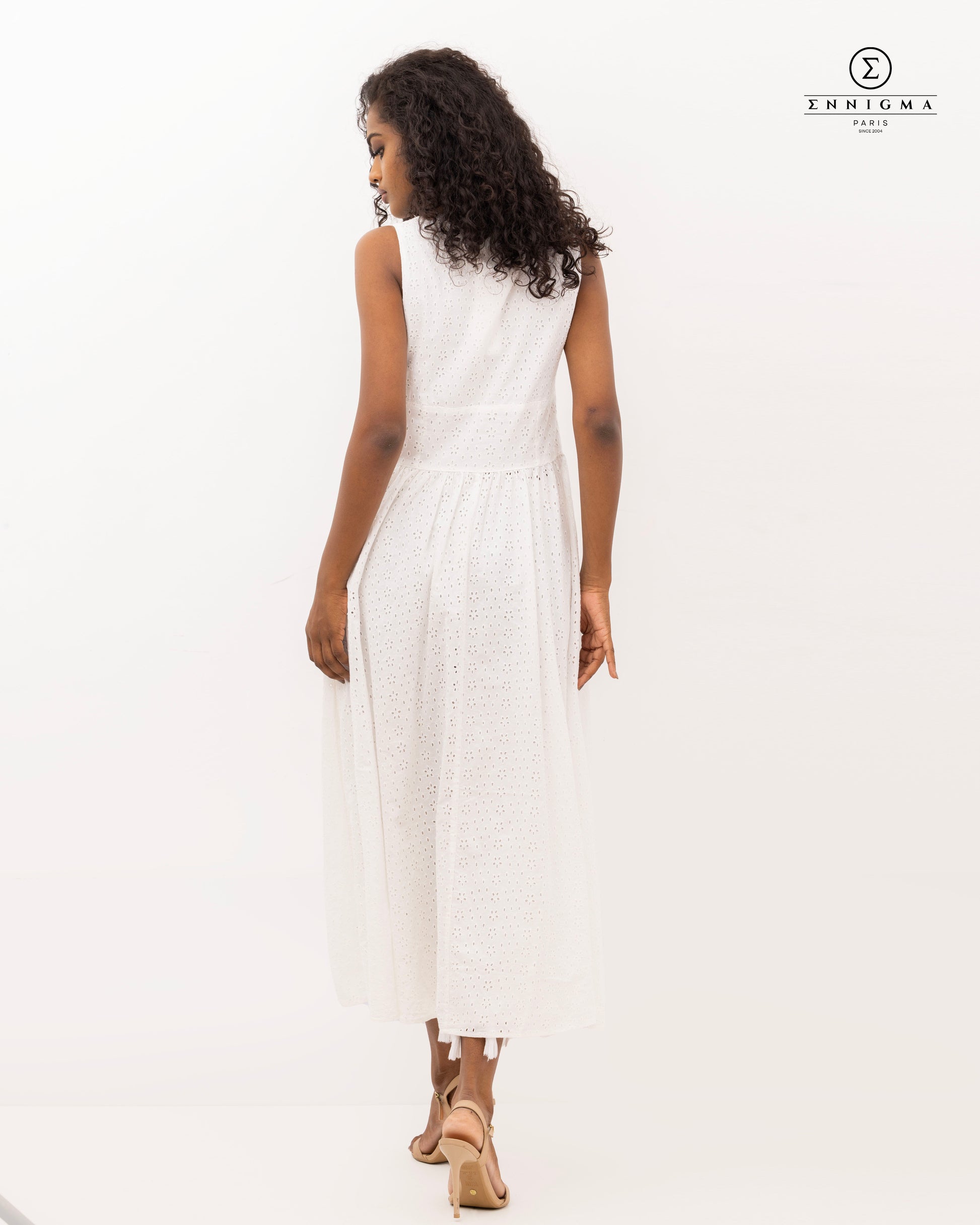 White Broderie Anglaise Sleeveless Top