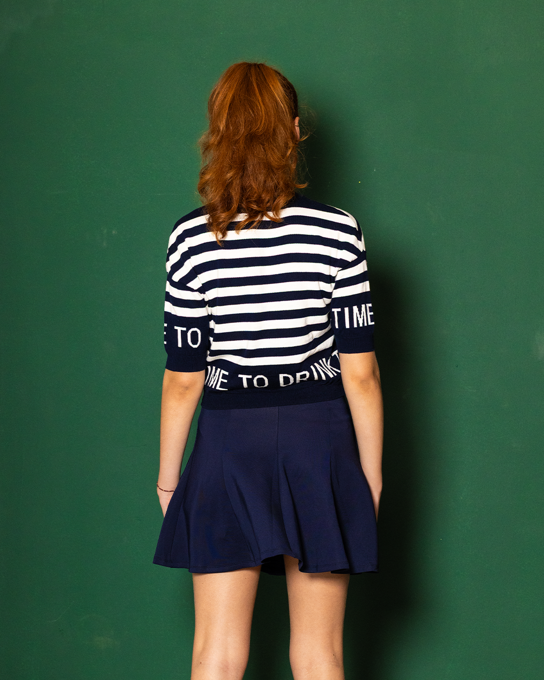 Time to Drink Striped Crop Top