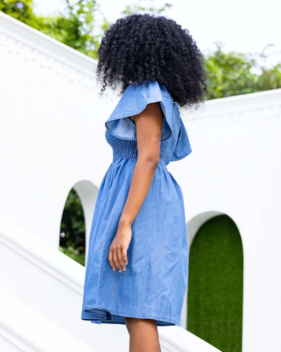 Denim Co. Button-Front Denim Dress