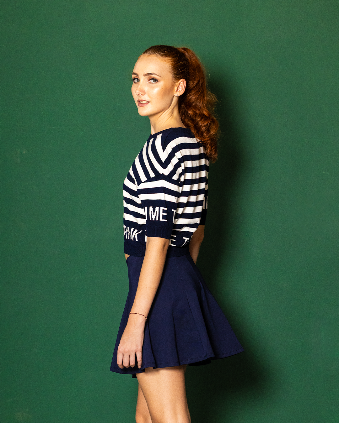 Time to Drink Striped Crop Top