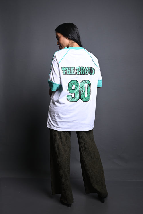 THE PROUD 90s” Varsity Graphic Tee