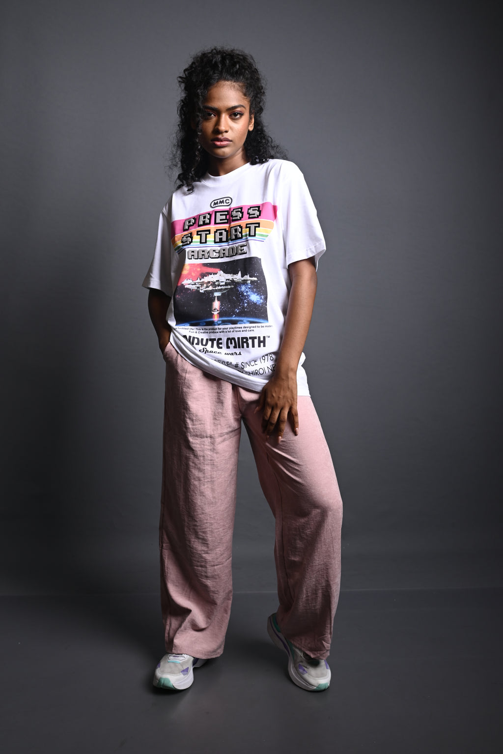 “Press Start Arcade” Graphic Tee – MMC x Shiroi Neko