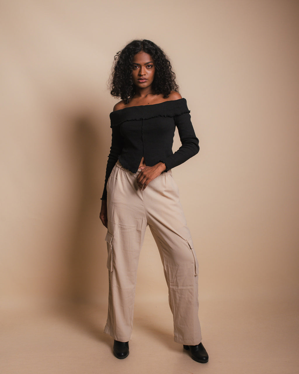 Off shoulder crop top