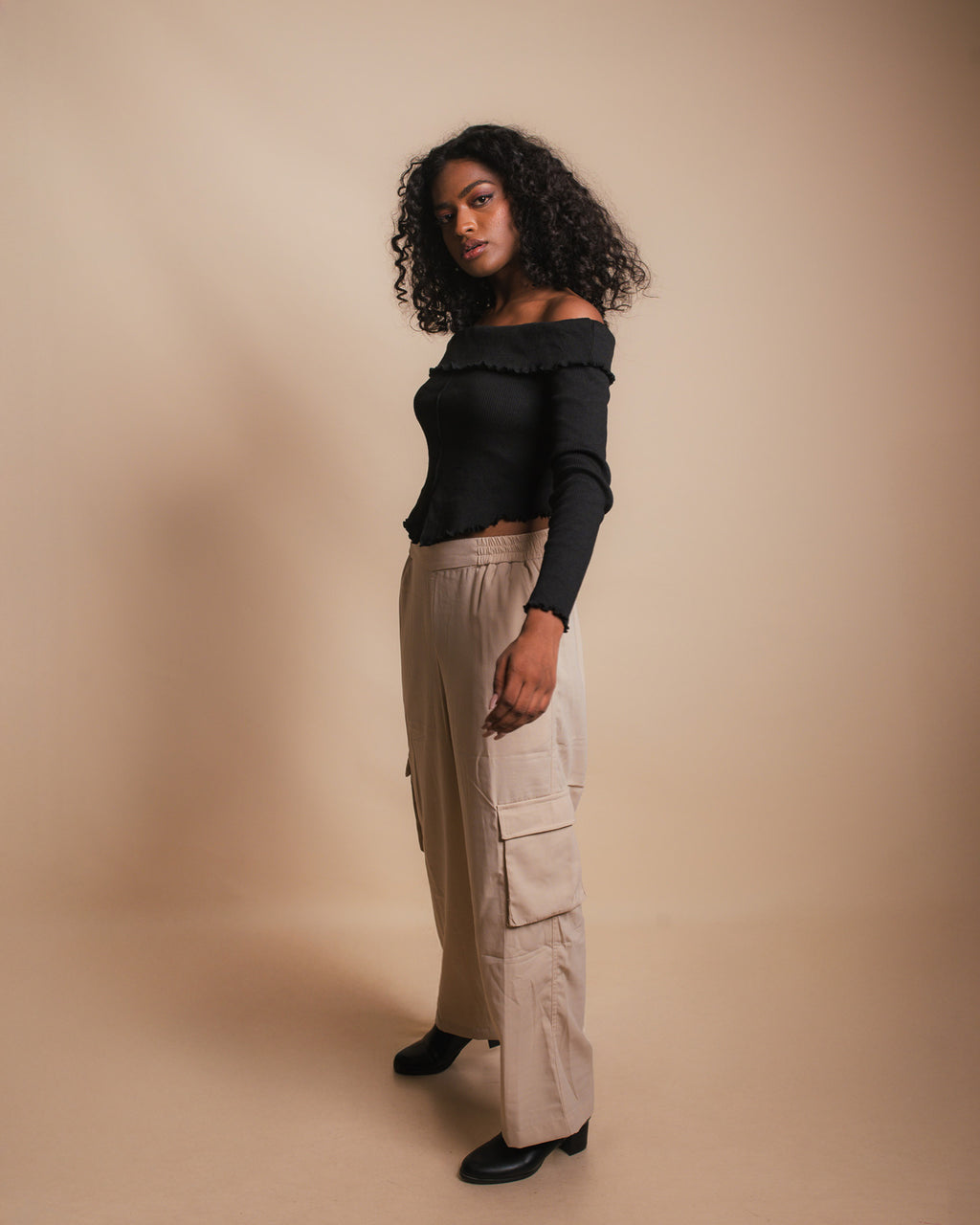 Off shoulder crop top